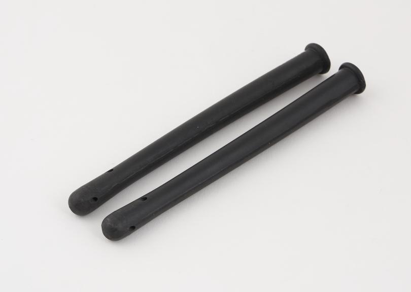 Rubber pipes, 2, from vaginal douches, probably English