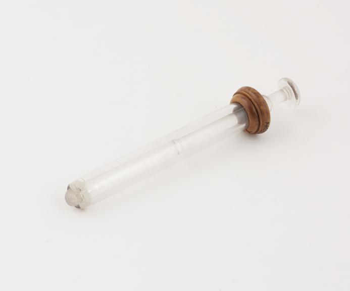 Glass and bone(?) piston action suppository introducer