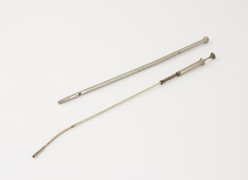 Ointment introducer(?), uterine, plated metal, 19th century