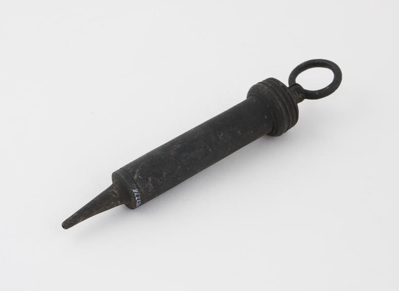 Pewter urethral syringe, 19th century