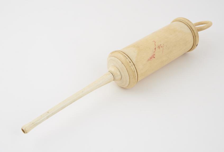 Ivory enema syringe, piston action