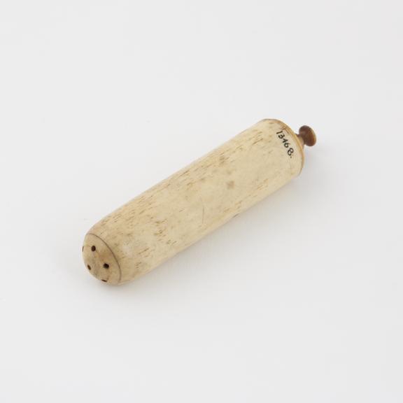 Bone piston-action vaginal syringe, 18th century, Europe