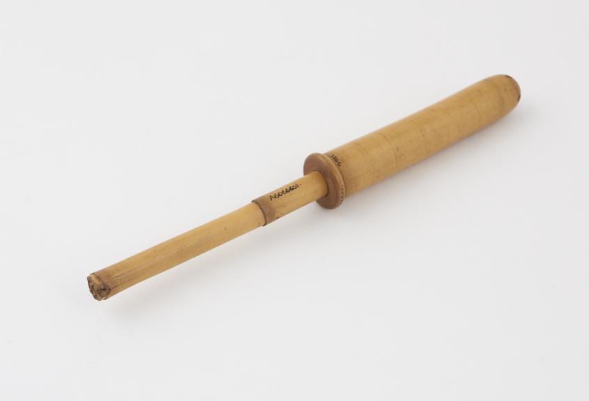 Wooden vaginal syringe, piston-action