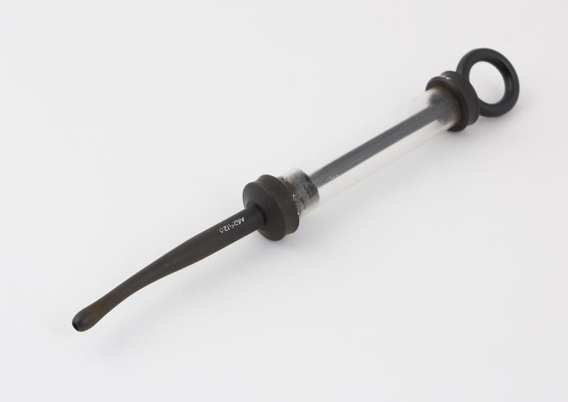 Glass and vulcanite pistonaction syringe Science Museum Group Collection