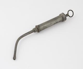 Pewter syringe with vaginal nozzle