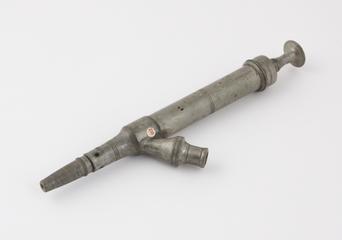 Pewter enema syringe, called "Clyso-pompe"