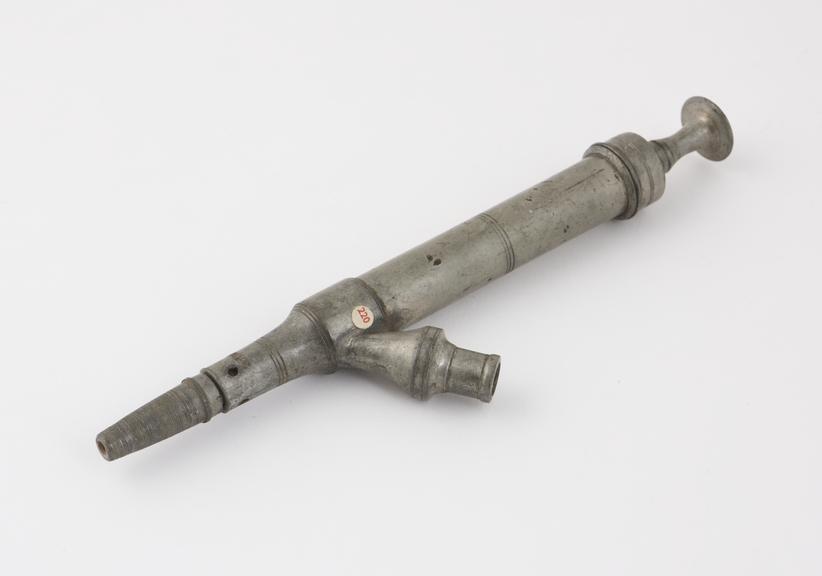 Pewter enema syringe, called Clyso-pompe''