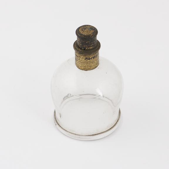 Cupping glass for use with blood suction tube, 19th century