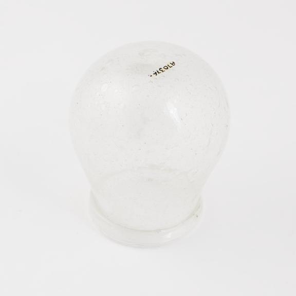 Cupping glass, clear with bubbles