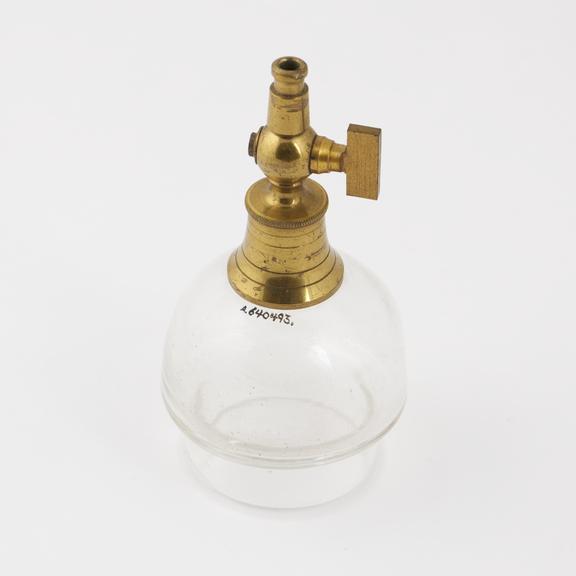 Cupping glass with valve and stopcock