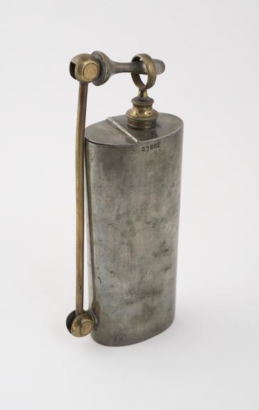 Pewter reservoir enema syringe, piston action, c.1830