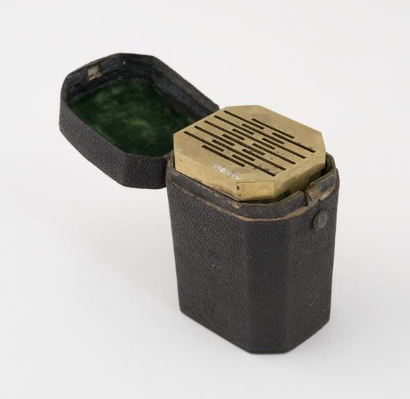 Scarificator, brass and steel, in Fishskin case, 1750-1850