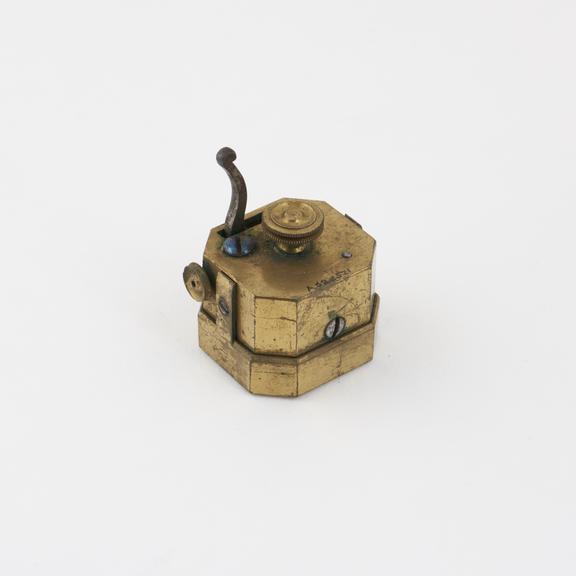 Scarificator with four lancets, brass and steel, English