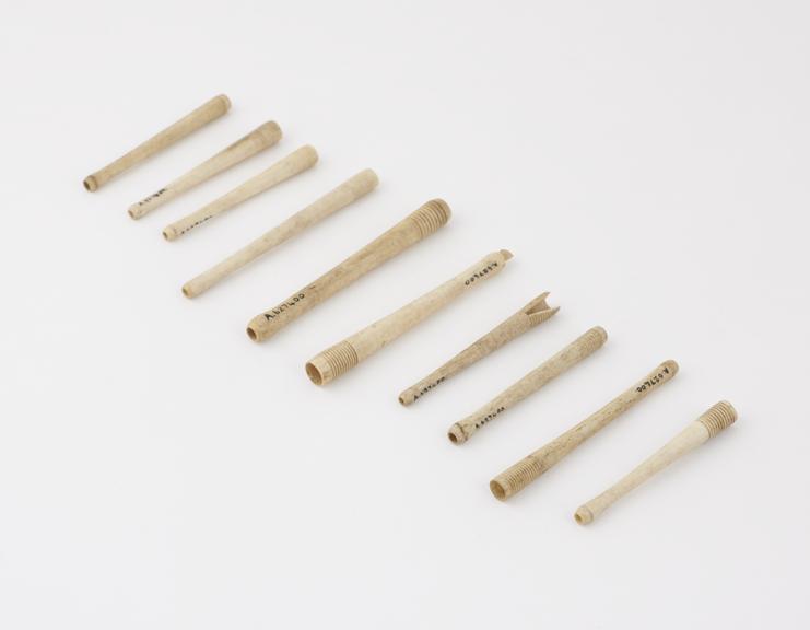 Bone nozzles, 10, from enema syringes, probably English