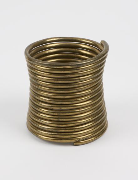 Coiled brass neck ring, worn by Padaung women of Upper Burma