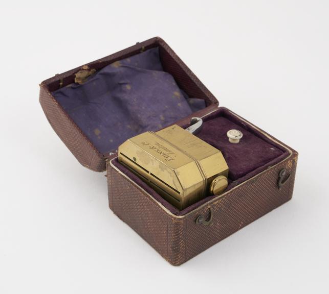 Brass scarificator, with 12 lancets and 3 spare rows of lancets