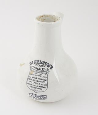 Earthenware inhaler invented by Dr. Nelson in 1865