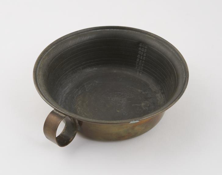 Brass bleeding bowl, graduated, 18th or 19th century