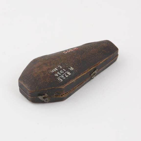 Leather covered case for automatic lancet, 18th-19th century