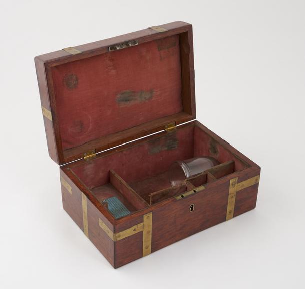 Set of cupping instruments, in wooden case, by John Weiss