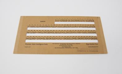 Digital Symbol Key for use in the Wechsler Adult Intelligence Scale