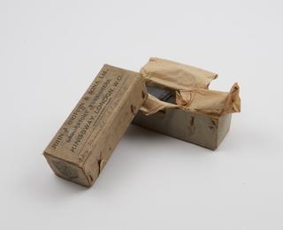 Cardboard box containing 17 wire-round resistors