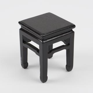 Black side table for model of Chinese pharmacy
