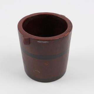Brown barrel for model of Chinese pharmacy