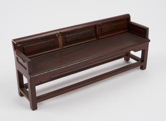 Long wooden bench for model of Chinese pharmacy