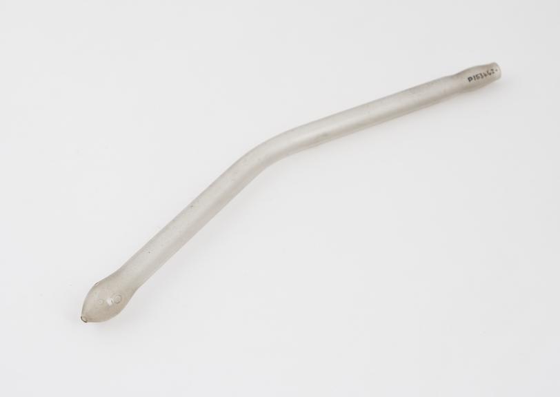 Curved glass vaginal pipe, English (?), 1871-1920