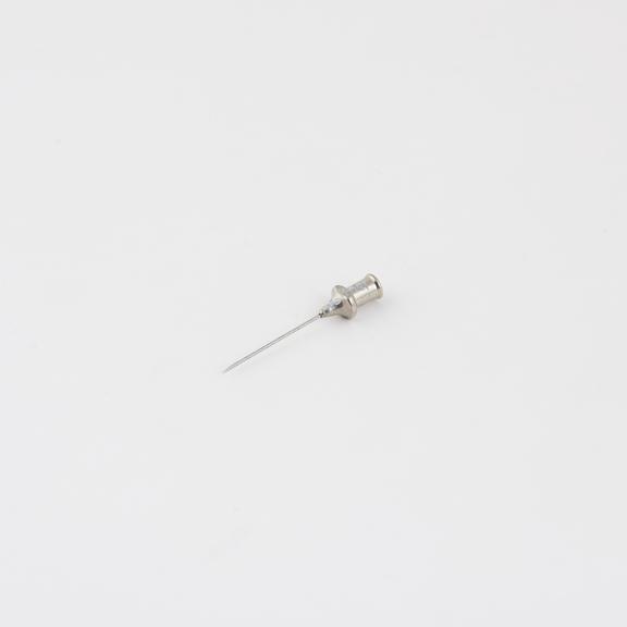 Hypodermic needle, nickel plated brass mount, probably English