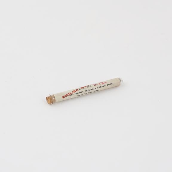 Tube of 6 interchangeable hypodermic needles, no. 12, by S