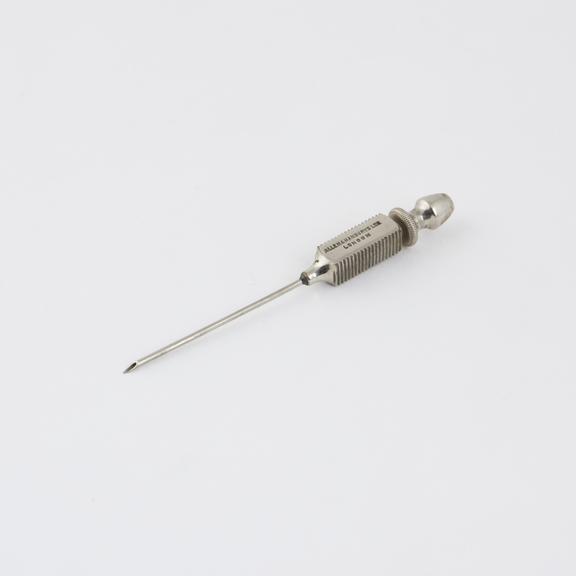 Intravenous needle, nickel plated, by Allen and Hanburys