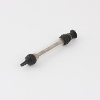 Hypodermic syringe, glass and vulcanite, cased, pr