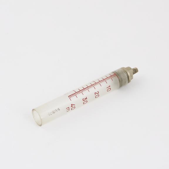 Hypodermic syringe, 2cc, barrel and nozzle only