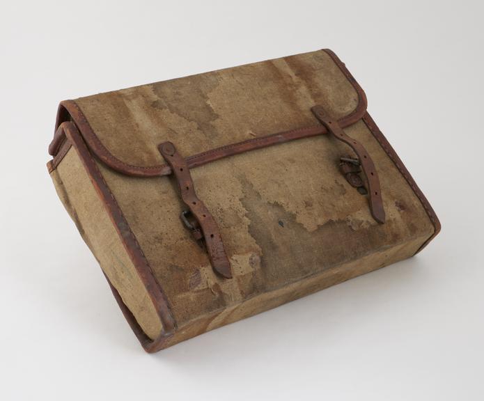 Canvas and leather first aid field case