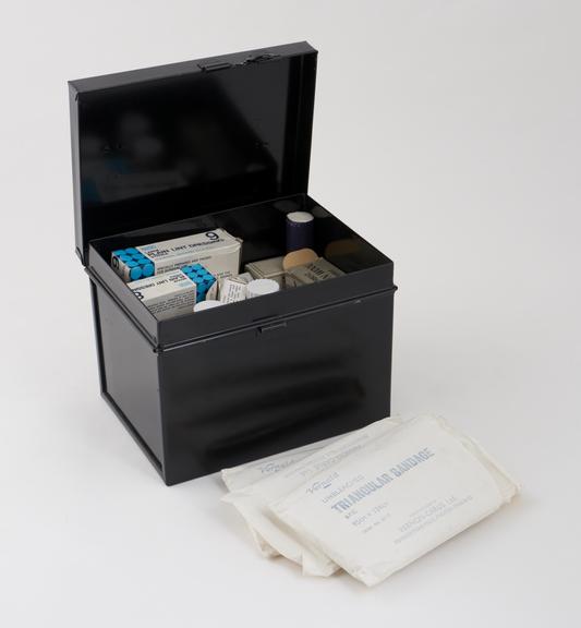 First aid kit in metal box