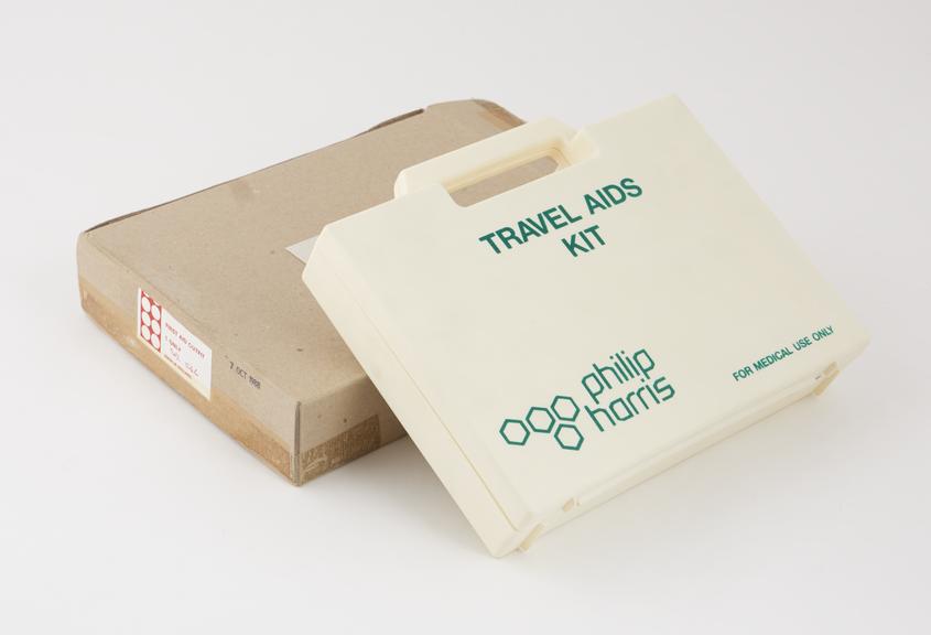 Travel-Aids kit containing sterile equipment for use in case of