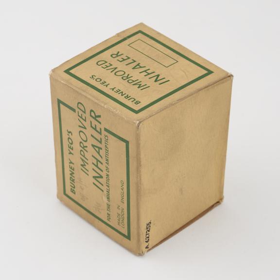 Burney Yeo's antiseptic inhaler, in original carton, London