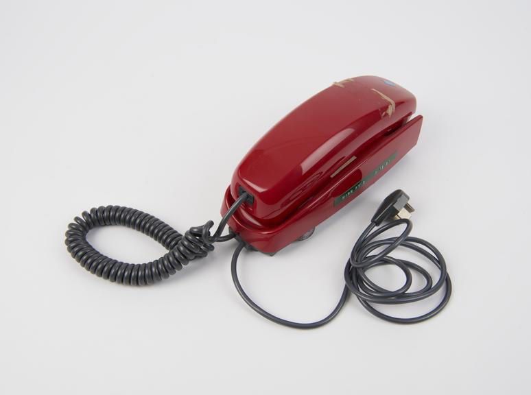 Telephone handset, red,  push button, Model FV80