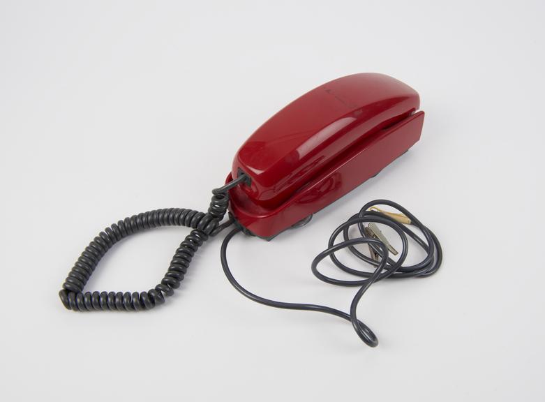 Telephone handset, red,  push button, Model FV1