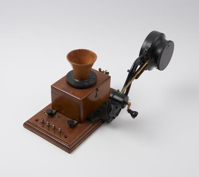 Telephone set with Edison's electro-motograph receiver (handle