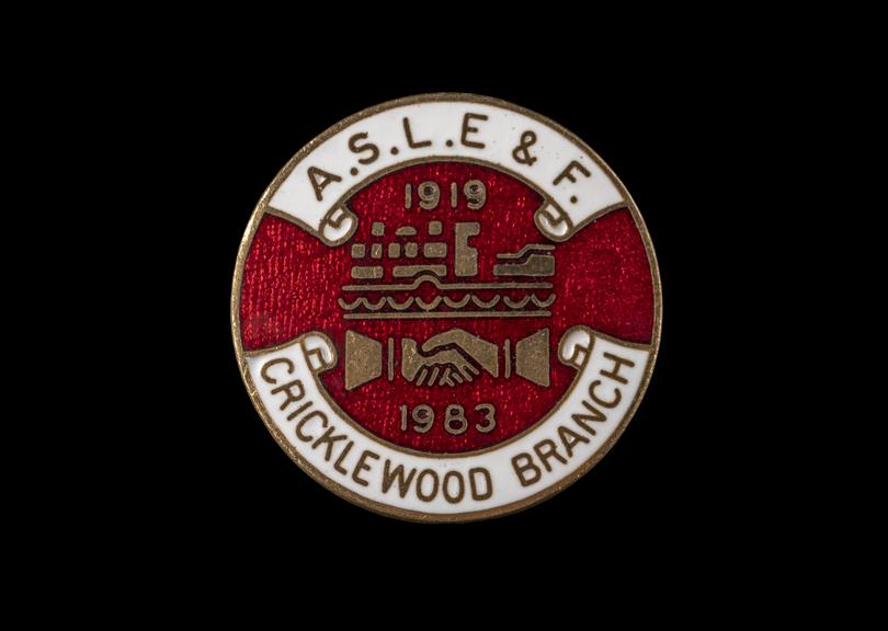 Pin badge, Associated Society of Locomotive Engineers and Firemen - Cricklewood