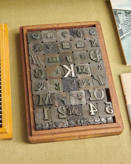 Punches for various typefaces and logos