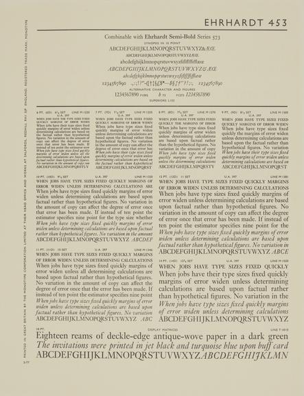 Specimen sheet for Ehrhardt (series number: 453)