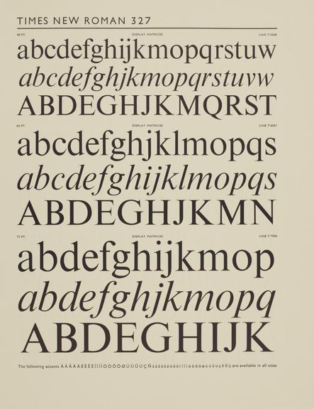 Specimen sheet for Times New Roman Semi-Bold (series number: 421)