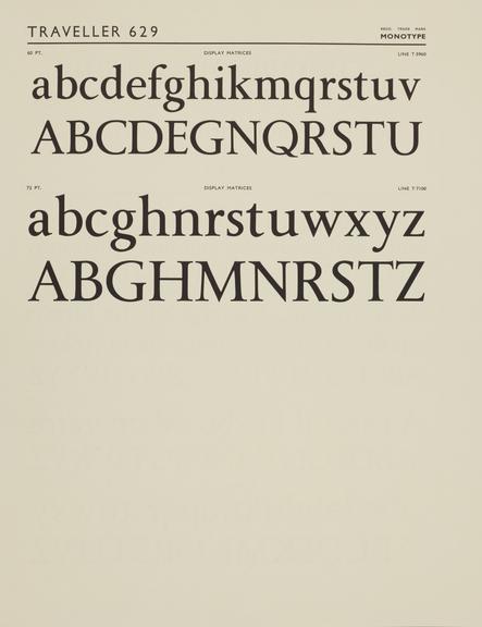 Specimen sheet for Typewriter (series number: 127; 235; 301)