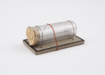 Glass vial for charred rag tinder, Britain