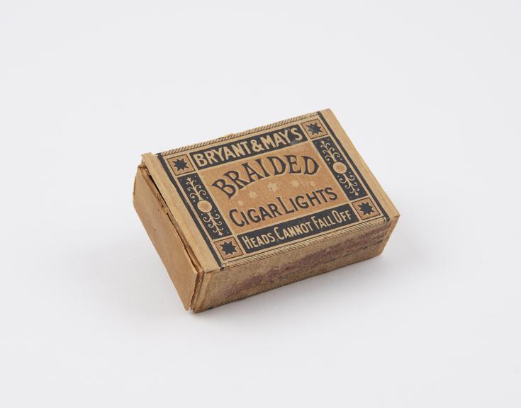One of several boxes of Bryant & May's "Braided Cigar Lights"
