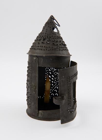 Late 15th. century pierced sheet iron Candle lantern from